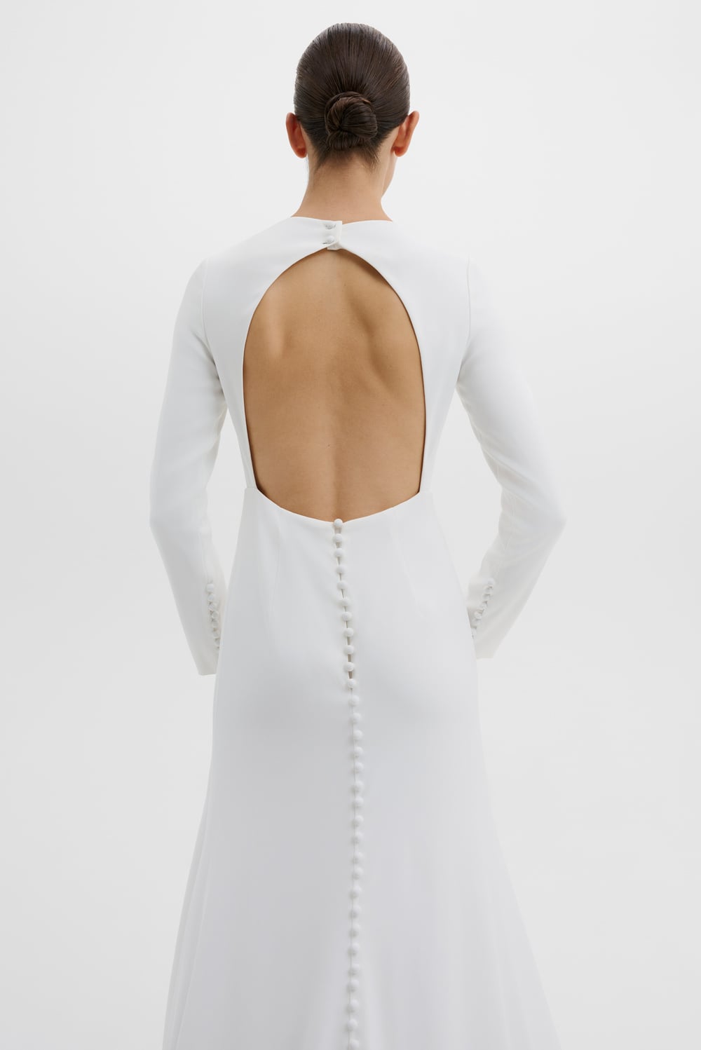 addie formal open back crepe dress Addie Formal Open Back Crepe Dress Special Occasion Make a head-turning  entrance in a dress that captivates with stunning details! Addie features a  sleeveless boat neck. padded cups with vertical seams at